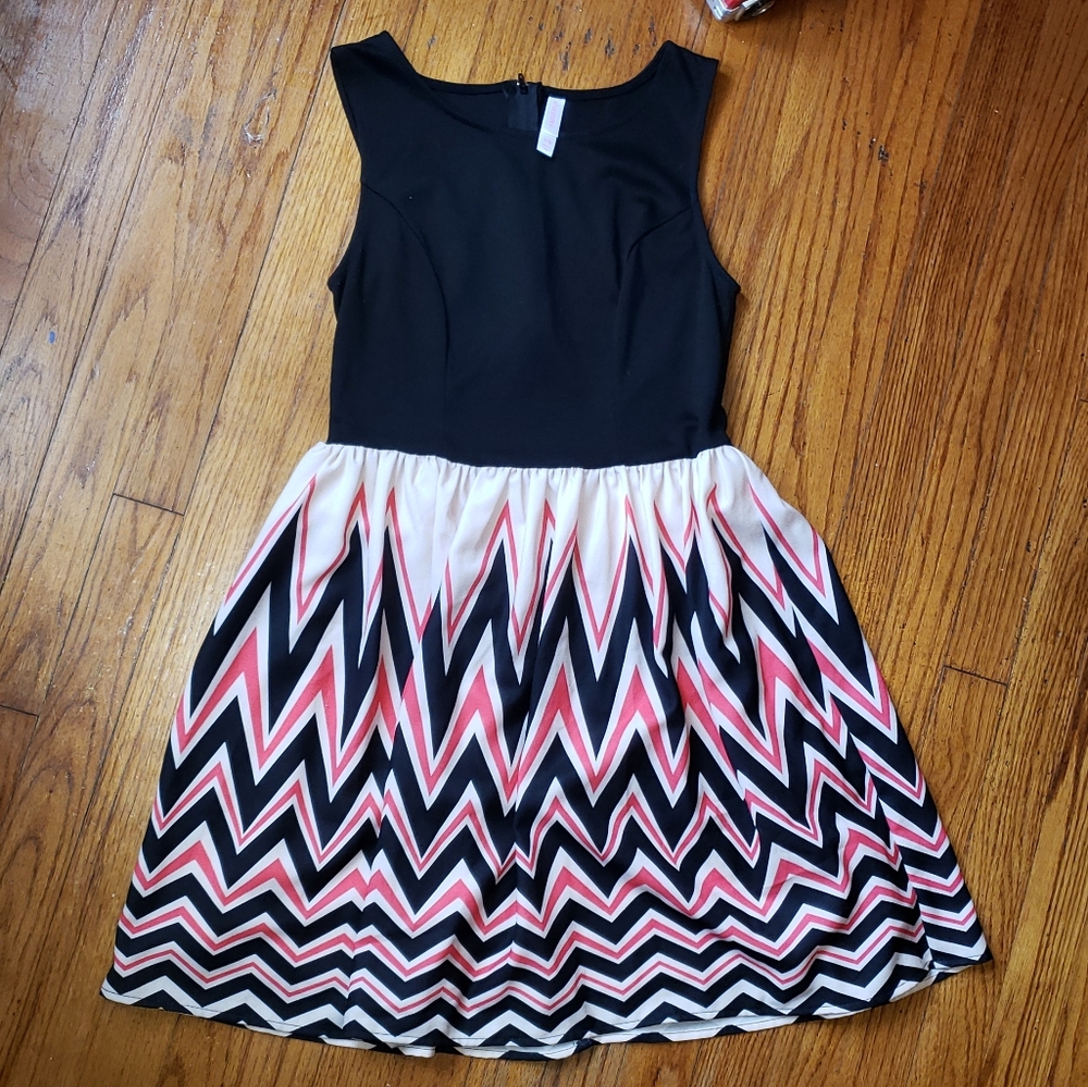 Black, Red, and Tan Dress sz Medium